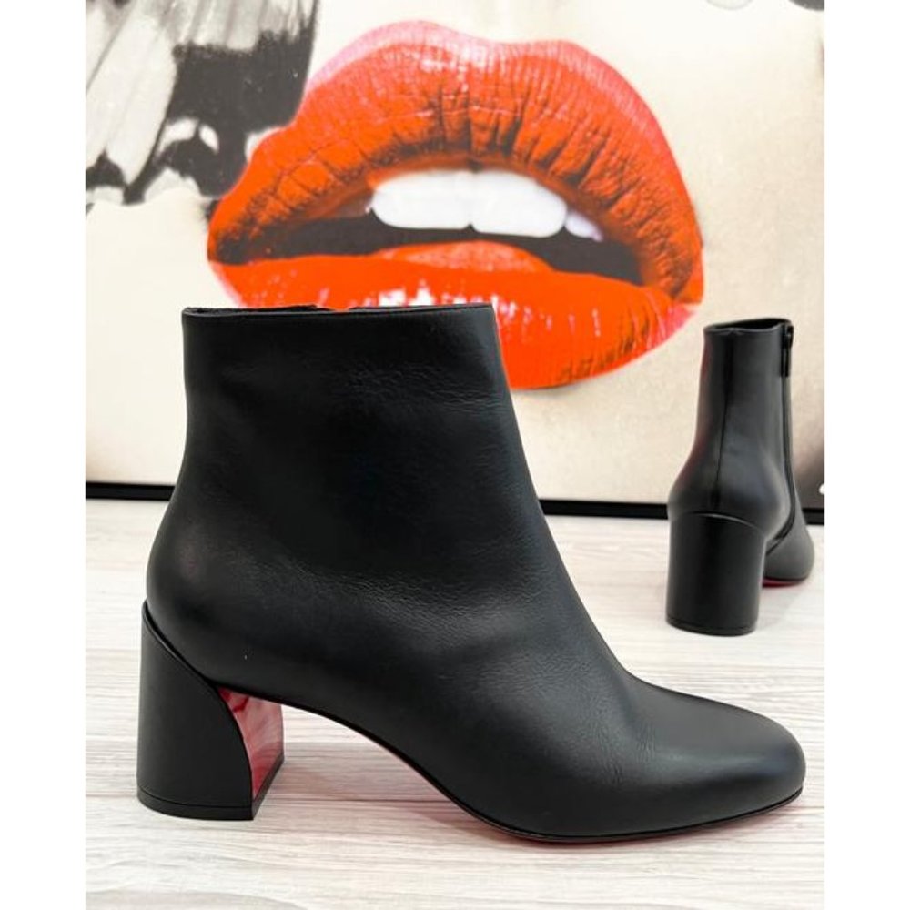 Christian Louboutin Turela Ankle Leather Boots In Bla… - Gem